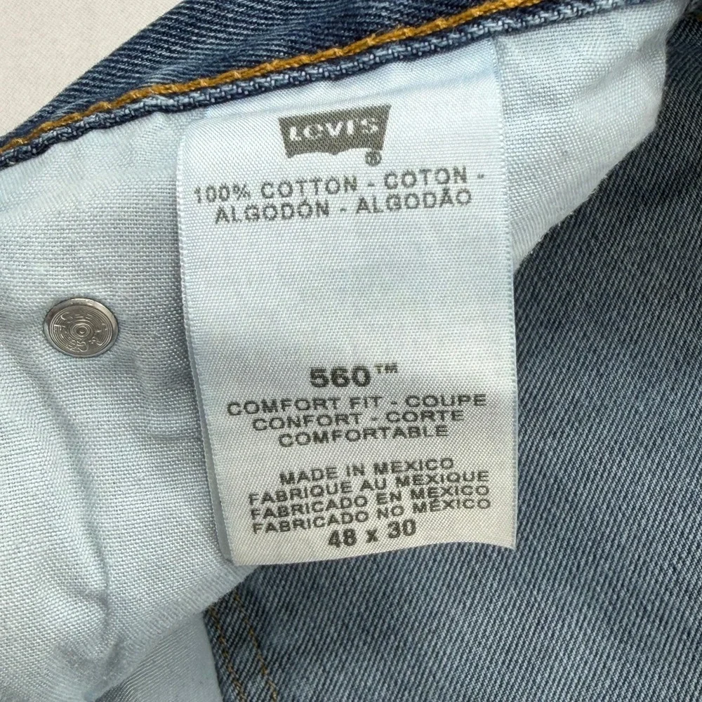 Y2K Levi's Jeans 560 Comfort Fit Tapered Leg Medium Wash Blue Denim Mens 48x30